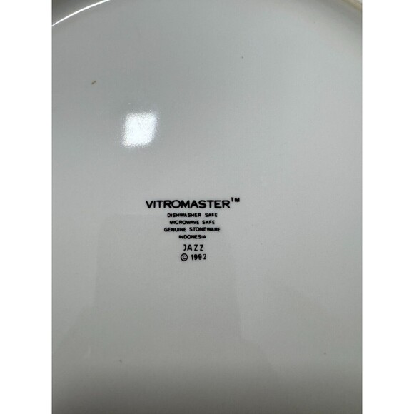 Vitromaster Jazz Dinner Plate 12" 1992 Vintage Postmodern Set of 4 - Picture 4 of 4